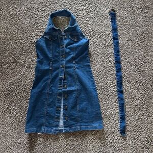 Size M Blue Denim Dress with Belt